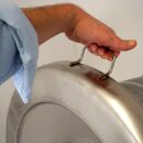 NEU 2025 - Fischer -Lahr®  FPF90 PRO Edelstahl Hydropresse kippbar:  90 Liter Kelter / Apfelpresse / Obstpresse mit Wasserdruck-Antrieb, nur bei Fischer mit zusätzlichem Druckminderer (!), inkl. Presstuch, komplett INOX, mit Fahrwerk (versandkostenfrei)*