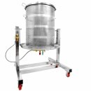 NEU 2025 - Fischer -Lahr®  FPF90 PRO Edelstahl Hydropresse kippbar:  90 Liter Kelter / Apfelpresse / Obstpresse mit Wasserdruck-Antrieb, nur bei Fischer mit zusätzlichem Druckminderer (!), inkl. Presstuch, komplett INOX, mit Fahrwerk (versandkostenfrei)*
