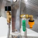 NEU 2025 - Fischer -Lahr®  FPF90 PRO Edelstahl Hydropresse kippbar:  90 Liter Kelter / Apfelpresse / Obstpresse mit Wasserdruck-Antrieb, nur bei Fischer mit zusätzlichem Druckminderer (!), inkl. Presstuch, komplett INOX, mit Fahrwerk (versandkostenfrei)*