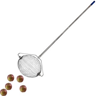 Klassischer Metall- Apfelsammler inkl. Stiel: YERD Rollsammler Apple-Wizard PRO,  komplett aus Metall, Fallobstsammler inkl. zerlegbarem Metall-Stiel