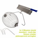 Klassischer Metall- Apfelsammler inkl. Stiel: YERD Rollsammler Apple-Wizard PRO,  komplett aus Metall, Fallobstsammler inkl. zerlegbarem Metall-Stiel