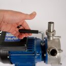 Edelstahl Weinpumpe KPE30M Enos, Kreiselpumpe, 230V, lebensmittelecht CE-konform, Rechts-/Linkslauf, Abfüllpumpe heiß bis 80°C, 3900 l/h, 1 ¼″ Zoll Anschluss, made in EU