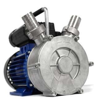 Edelstahl Weinpumpe KPE30T  Enos, Kreiselpumpe, 400V, lebensmittelecht CE-konform, Rechts-/Linkslauf, Abfüllpumpe  heiß  bis 80°C, 3900 l/h, 1 ¼″ Zoll Anschluss, made in EU