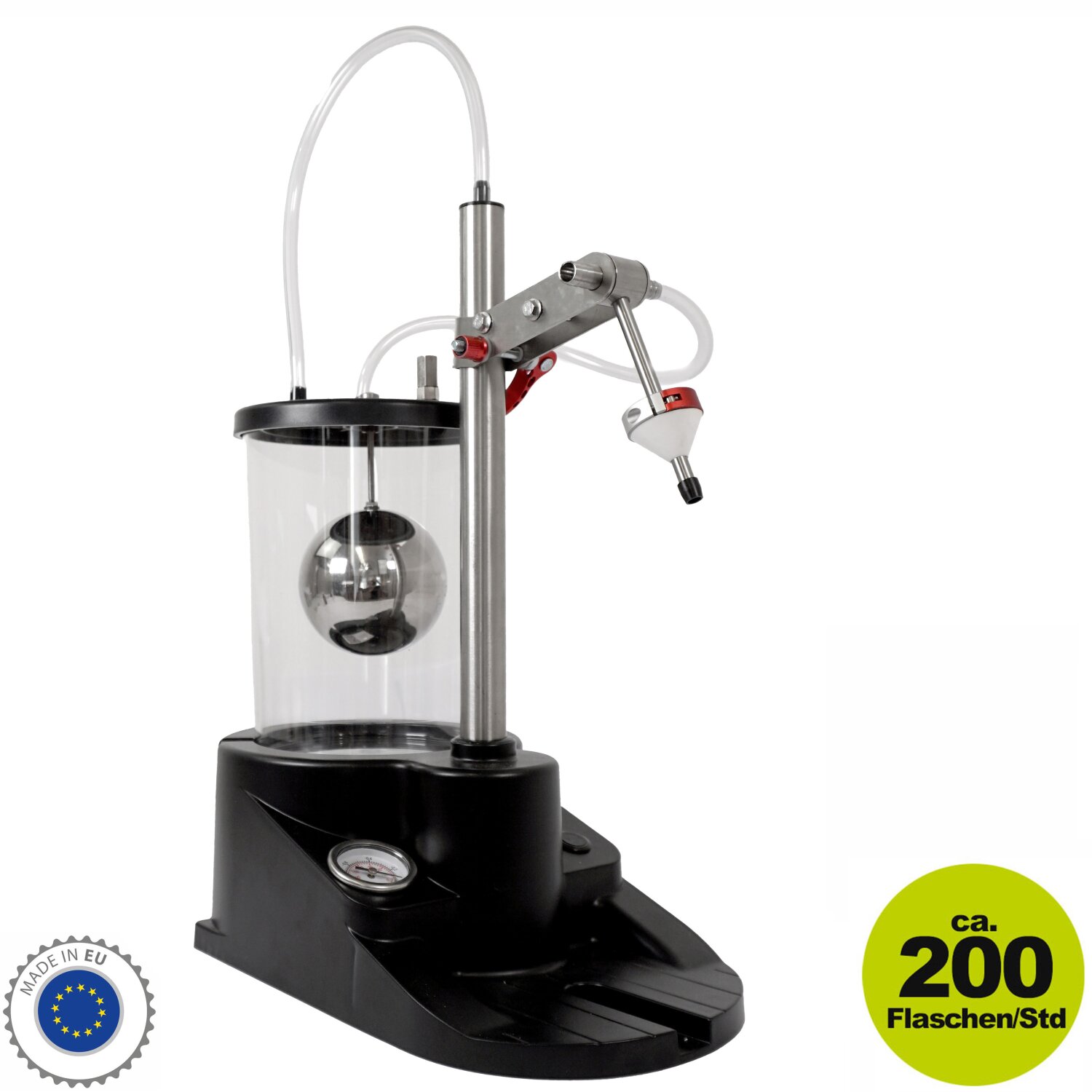 4F117013  NEU 2025: Vakuum-Abfüller Ultrafiller-1 Light Mignon, mit Kunststoff-Gehäuse, Flaschen-Abfüllmaschine mit 8mm Mignon Edelstahl-Füllstutzen, Abfüllgerät für Apotheker-Flaschen, Flakons, Mini-Schnapsflaschen u.s.w, made in EU (Versand kostenfrei*) 	 
		 (Mignon, Vakuum-Abfüllgerät, Vakuum-Flaschenfüller, Vakuum Flaschen-Abfüllgerät, Füllmaschine, Abfüllmaschine, iltec, Füllmaschine, Abfüllgerät, für Flüssigkeiten, Saft, Wein / Most, Branntwein, Essig, Speise-Öl)  
	