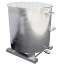 Zottel  Immervoll Edelstahl-Mischbehälter 1500 Liter, mit Immervoll Schwimmdeckel, Stutzen DN40 für Rührwerk, Gabelstapler-Unterbau, made in EU (Versand kostenfrei *)