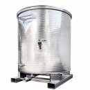 Zottel  Immervoll Edelstahl-Mischbehälter 1500 Liter, mit Immervoll Schwimmdeckel, Stutzen DN40 für Rührwerk, Gabelstapler-Unterbau, made in EU (Versand kostenfrei *)
