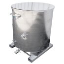 Zottel  Immervoll Edelstahl-Mischbehälter 1500 Liter, mit Immervoll Schwimmdeckel, Stutzen DN40 für Rührwerk, Gabelstapler-Unterbau, made in EU (Versand kostenfrei *)
