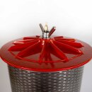 DEMA Wasserdruckpresse 20 L rot,  Modell FP20H-D "Brixen", Obstpresse / Apfelpresse, 20 Liter Edelstahl-Presskorb, rostfreie Aluminium- Hydropresse mit Kelter-Lack, DIE Kelter-Alternative zur Spindelpresse (Versand kostenfrei *)