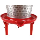 DEMA Wasserdruckpresse 20 L rot,  Modell FP20H-D "Brixen", Obstpresse / Apfelpresse, 20 Liter Edelstahl-Presskorb, rostfreie Aluminium- Hydropresse mit Kelter-Lack, DIE Kelter-Alternative zur Spindelpresse (Versand kostenfrei *)