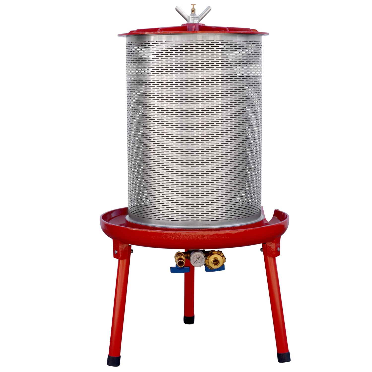   INDERST Hydropresse FP40Hi, 40L Saftpresse Obstpresse / Apfelpresse, 40 Liter Edelstahl-Presskorb,  rostfreies Alu mit Kelter-Lack, DIE Kelter-Alternative zur Spindelpresse (versandkostenfrei *) 	 
		 (Kelter, Trotte, Hydropresse,Wasserdruckpresse, Obstpresse 40 Liter, Hydropresse 40l, Beerenpresse,  Entsafter, Weinpresse)  
	