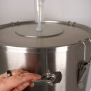 FM60 Maische- Fermenter 60 Liter, Edelstahl, konisch mit Boden-Restauslauf, Gärröhrchen, Innen-Thermometer, luftdicht verschließbarer Spanndeckel, Mini-Gärtank ideal zur flüssigen Fermentation bzw. Hefe-Vergärung bei Wein, Bier, Most / Saft-Fermentation,