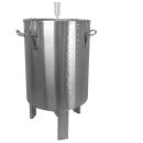 FM60 Maische- Fermenter 60 Liter, Edelstahl, konisch mit Boden-Restauslauf, Gärröhrchen, Innen-Thermometer, luftdicht verschließbarer Spanndeckel, Mini-Gärtank ideal zur flüssigen Fermentation bzw. Hefe-Vergärung bei Wein, Bier, Most / Saft-Fermentation,