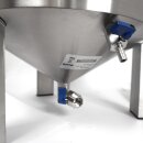 FM60 Maische- Fermenter 60 Liter, Edelstahl, konisch mit Boden-Restauslauf, Gärröhrchen, Innen-Thermometer, luftdicht verschließbarer Spanndeckel, Mini-Gärtank ideal zur flüssigen Fermentation bzw. Hefe-Vergärung bei Wein, Bier, Most / Saft-Fermentation,