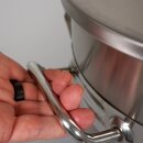 FM30 Maische- Fermenter 30 Liter , Edelstahl, konisch mit Boden-Restauslauf, Gärröhrchen, Innen-Thermometer, luftdicht verschließbarer Spanndeckel, Mini-Gärtank ideal zur flüssigen Fermentation bzw. Hefe-Vergärung bei Wein, Bier, Most / Saft-Fermentation