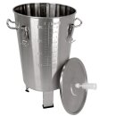 FM30 Maische- Fermenter 30 Liter , Edelstahl, konisch mit Boden-Restauslauf, Gärröhrchen, Innen-Thermometer, luftdicht verschließbarer Spanndeckel, Mini-Gärtank ideal zur flüssigen Fermentation bzw. Hefe-Vergärung bei Wein, Bier, Most / Saft-Fermentation