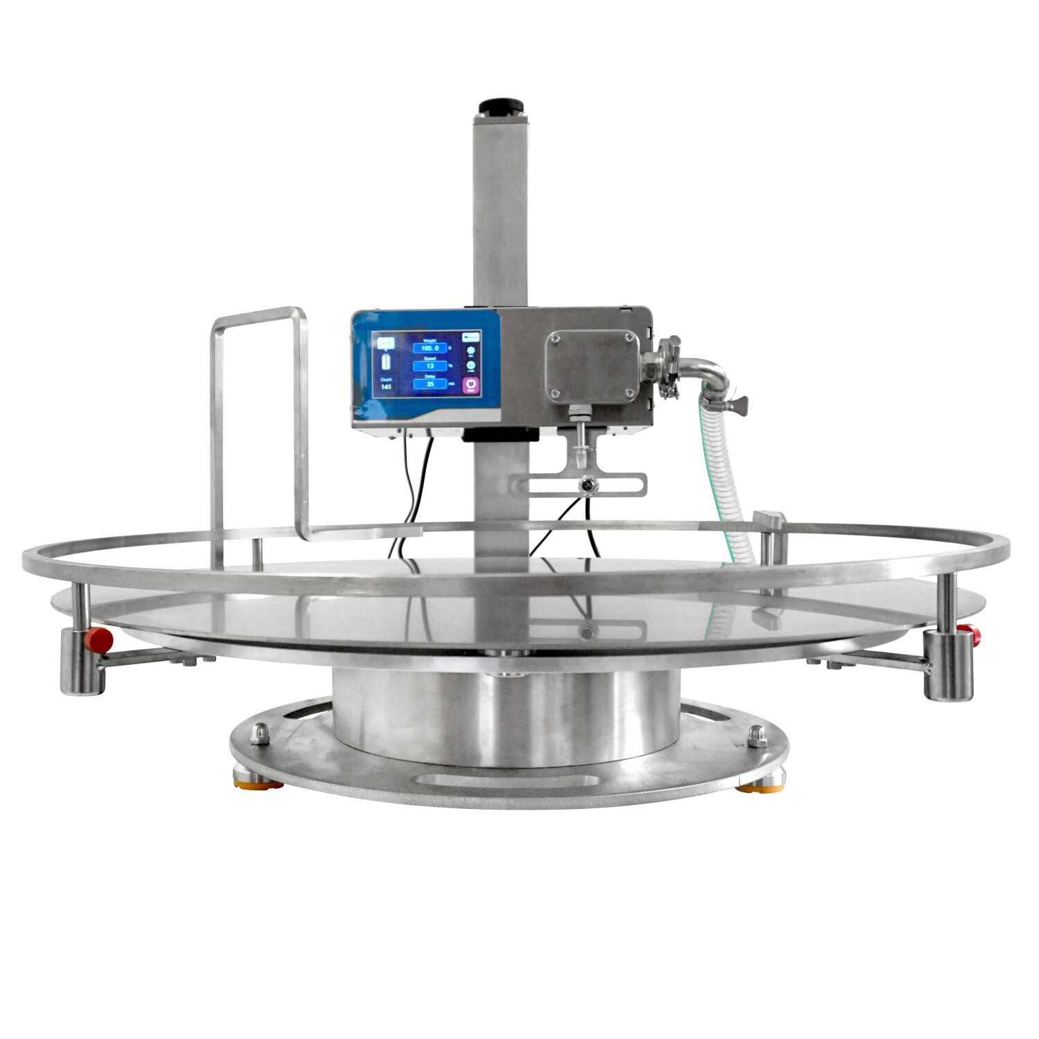 9-Y-3  Fischer-Lahr FüllTronic 9-Y-3 Abfüllgerät mit Drehtisch, automatischer Dosierfüller mit Impellerpumpe, Touchscreen, komplett aus Edelstahl (Versand kostenfrei *) 	 
		 (Dosierfüller, Abfüllgerät, Drehteller)  
	