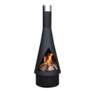 B-Ware Gartenkamin Denver Black, 125cm, aus Normal-Stahl inkl. Grill-Rost  - mit leichten Kratzern - Versandrückläufer