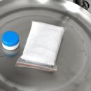 B-Ware Spindelpresse / Obstpresse Fischer V22: manuelle Edelstahl Spindelpresse mit 22 Liter Presskorb, kippbare Spindel, komplett aus Edelstahl - leichte Gebrauchsspuren