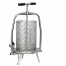 B-Ware Spindelpresse / Obstpresse Fischer V22: manuelle Edelstahl Spindelpresse mit 22 Liter Presskorb, kippbare Spindel, komplett aus Edelstahl - leichte Gebrauchsspuren