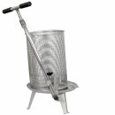 B-Ware Spindelpresse / Obstpresse Fischer V22: manuelle Edelstahl Spindelpresse mit 22 Liter Presskorb, kippbare Spindel, komplett aus Edelstahl - leichte Gebrauchsspuren