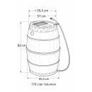 YERD Regentonne / Regenfass, 170 Liter, schwarz, zerlegt – mit kindersicherem Deckel, kompakt, schnell aufgebaut, mit Schlauch, Absperrhahn & Laubschutz, aus frostsicherem Kunststoff