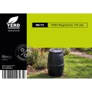 YERD Regentonne / Regenfass, 170 Liter, schwarz, zerlegt – mit kindersicherem Deckel, kompakt, schnell aufgebaut, mit Schlauch, Absperrhahn & Laubschutz, aus frostsicherem Kunststoff