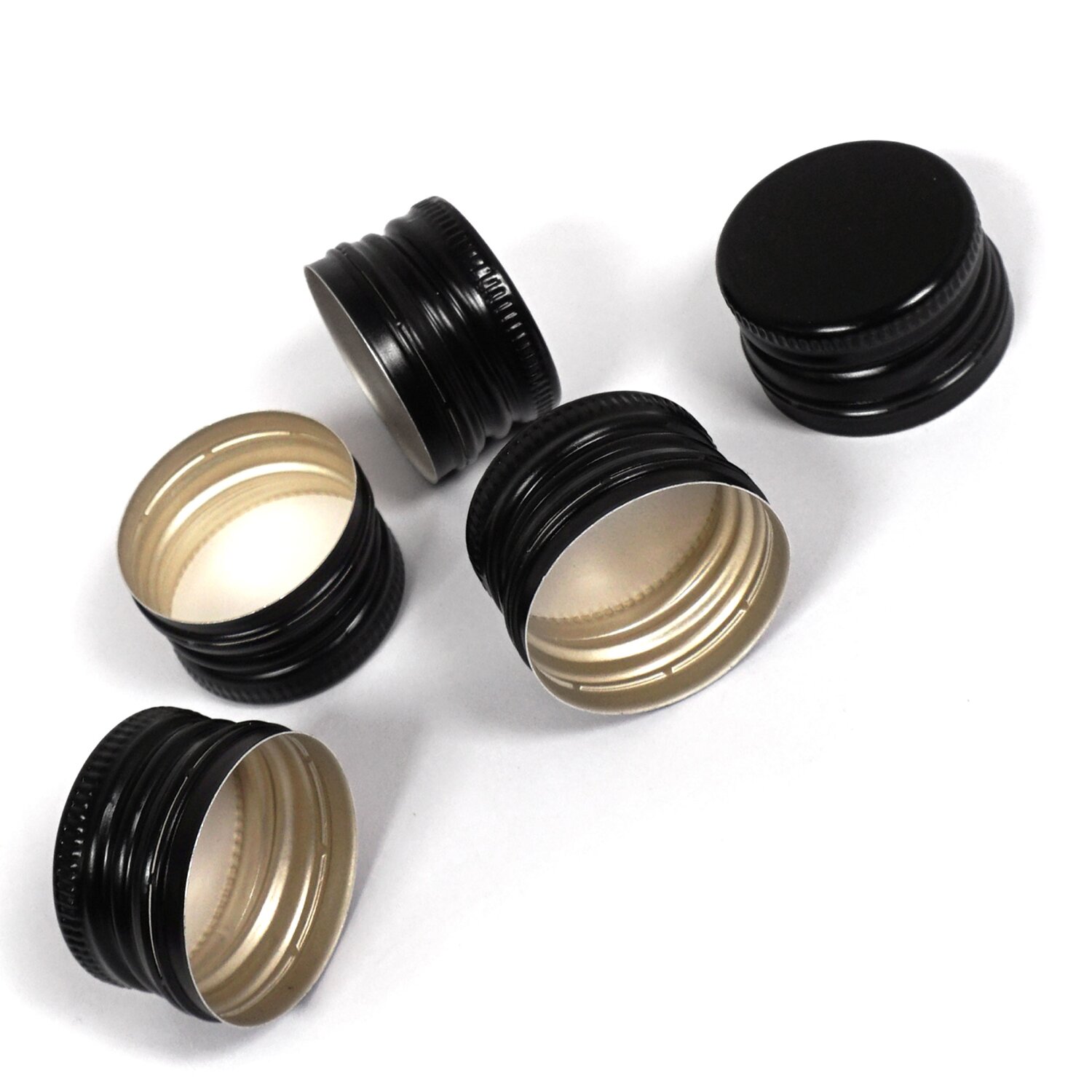   Handschraubverschlüsse schwarz mit Abrisslasche (Originalitäts-Sicherung),  PP28 Gewinde 	 
		 (Handschraubverschlüsse)  
	