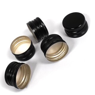 Handschraubverschlüsse schwarz mit Abrisslasche PP28