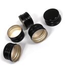 Hand-Schraubverschlüsse schwarz mit Abrisslasche (Originalitäts-Sicherung), für Flaschen mit PP28 Gewinde,  250 Stück