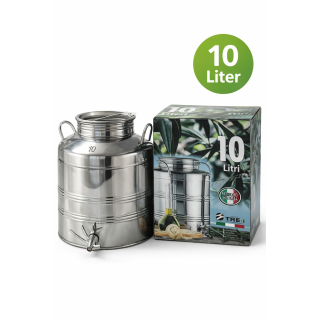 B-Ware Edelstahlkanne 10 Liter Inhalt gebördelt OHNE Edelstahlauslaufhahn inkl. Auslaufhahn - Restposten