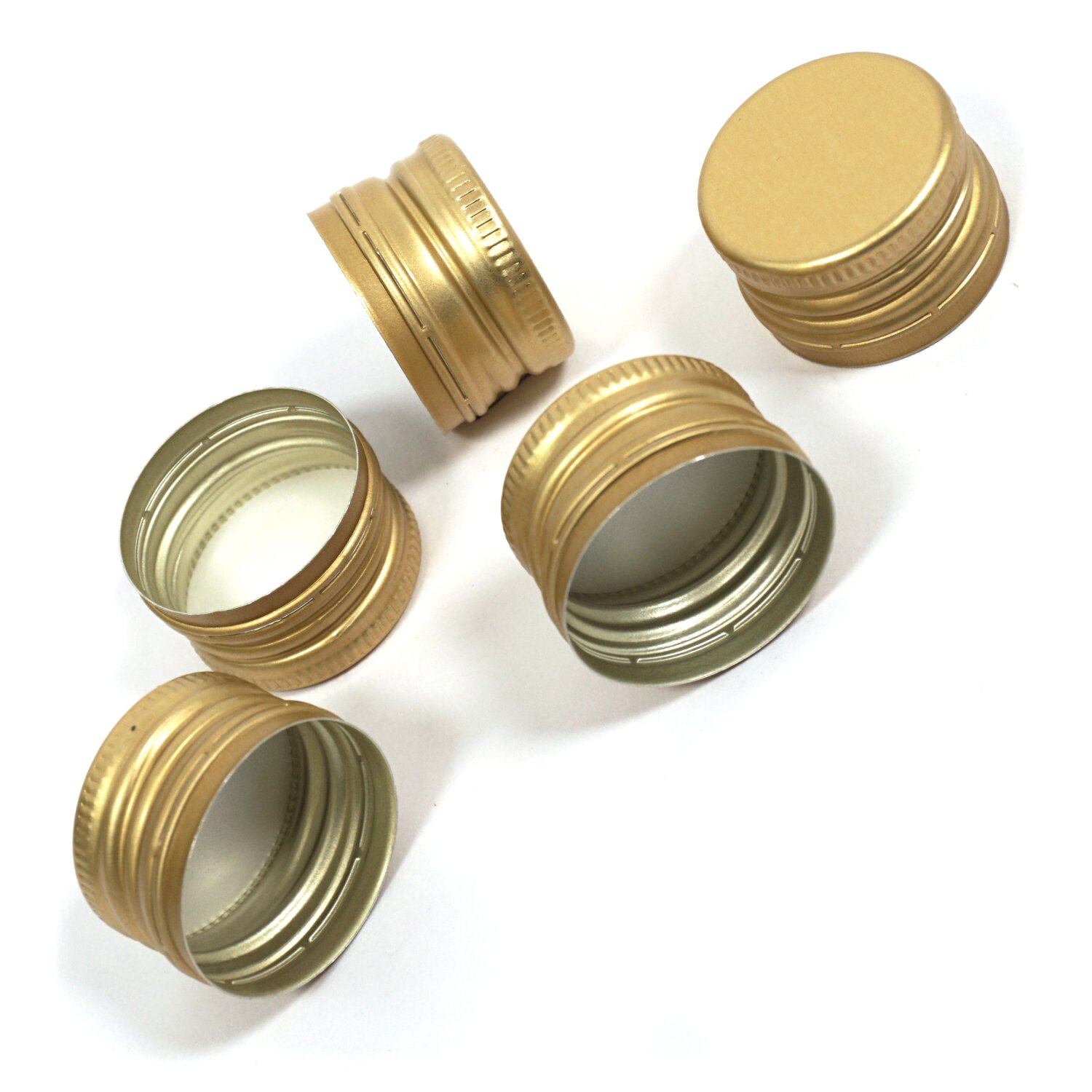   Hand-Schraubverschlüsse: PP28, Drehverschluss für Flaschen, Farbe gold ,  mit Abrisslasche (Originalität-Sicherung) 	 
		 (Schraubverschlüsse)  
	