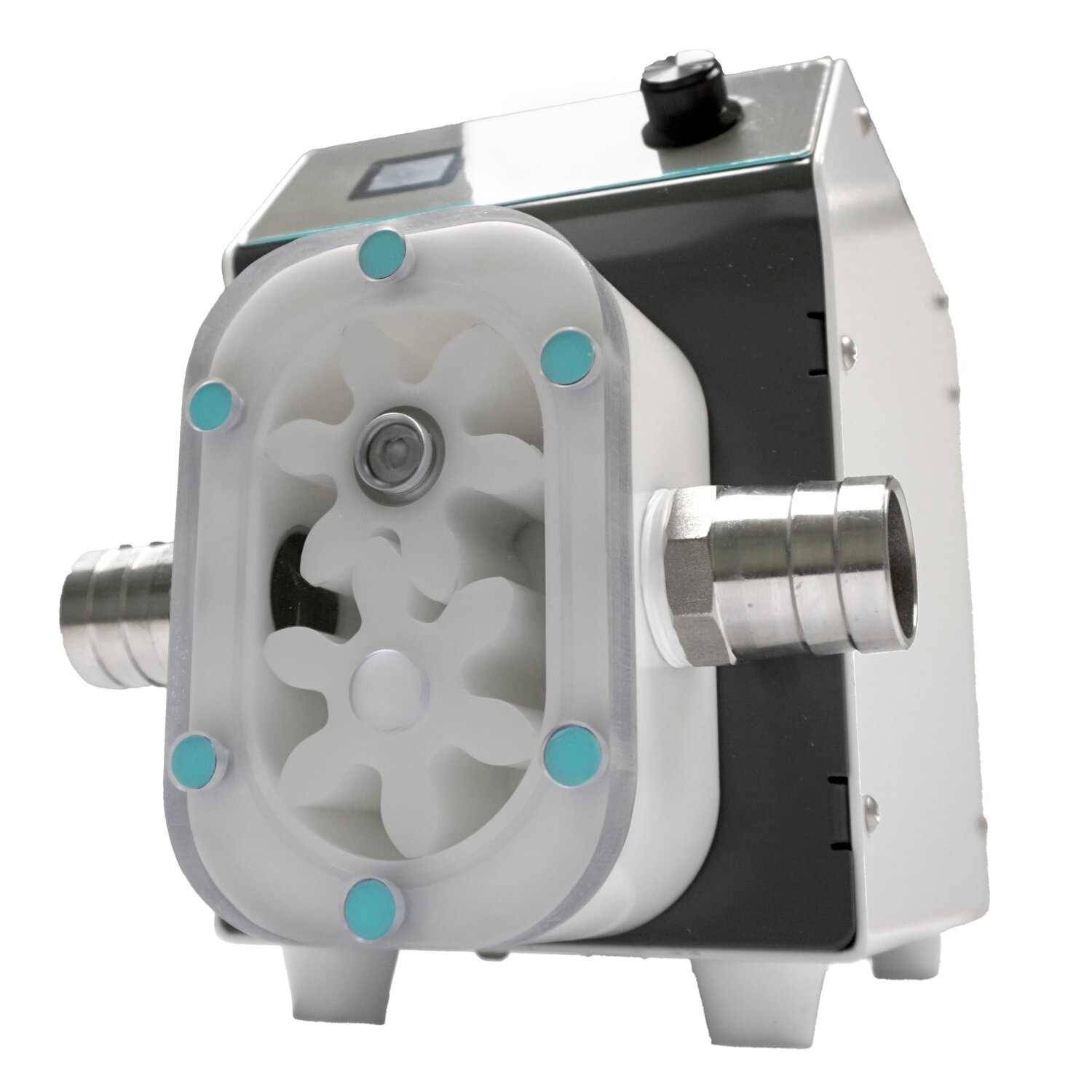 3-X  Mobile FISCHER-LAHR Honigtransferpumpe (Honigpumpe) 3-X Classic, Pumpe für zähflüssige Lebensmittel mit einer Viskosität von 10000 cP - 18000 cP, Leistung：~4L/min, Geschwindigkeit stufenlos regelbar, Zahnradpumpe, 230V Netzteil und Autobatterie-Anschluss 	 
		 (Honig-Pumpe, Zahnradpumpe lebensmittelecht:)  
	