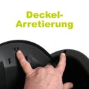 GRAF / GARANTIA Regentonne eckig, IBIZA 200 Liter  Regenfass, anthrazit grau,  umweltfreundlich weil aus 100% recyceltem PP, made in Germany