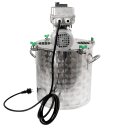 Edelstahl Kochtopf 35 Liter, Marmeladentopf mit Rührwerk und Geschwindigkeitsregler,  Inverter-Motor mit stufenloser Geschwindigkeits-Regelung, mit Thermometer, Kochkessel für Gasbefeuerung,  made in EU (Versand kostenfrei*)