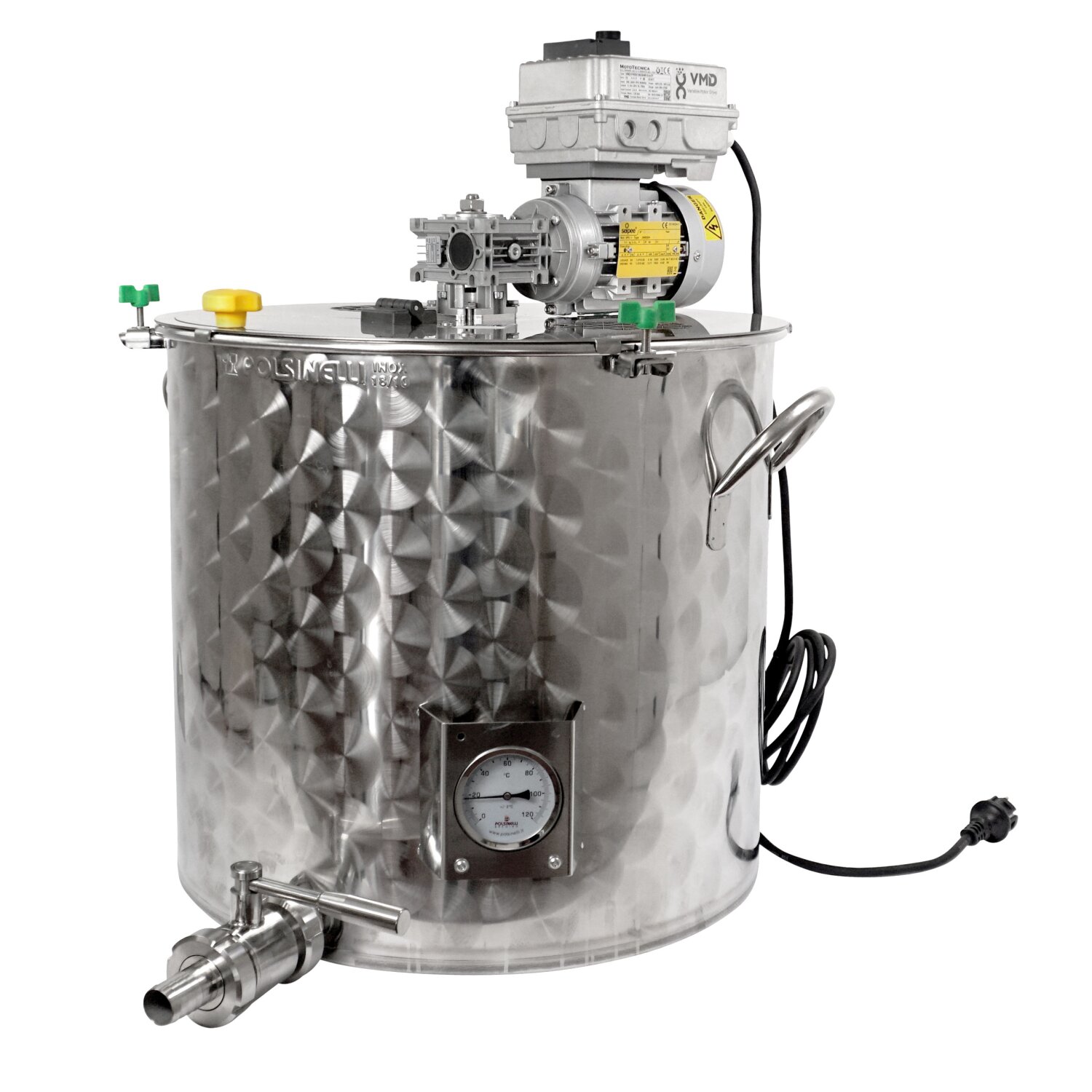 AMP0025  Edelstahl Kochtopf 50 Liter, Marmeladentopf mit Rührwerk und Geschwindigkeitsregler, Inverter-Motor mit stufenloser Geschwindigkeits-Regelung, mit Thermometer, Kochkessel für Gasbefeuerung, made in EU (Versand kostenfrei*) 	 
		 (Marmelade, Kochtopf, mit Rührwerk, Edelstahl-Marmeladentopf, Herstellung Konfitüre, Gelee, Marmeladentopf, Marmelade kochen, Marmelade selbst machen)  
	