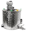 Edelstahl Kochtopf 50 Liter, Marmeladentopf mit Rührwerk und Geschwindigkeitsregler, Inverter-Motor mit stufenloser Geschwindigkeits-Regelung, mit Thermometer, Kochkessel für Gasbefeuerung, made in EU (Versand kostenfrei*)