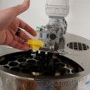 Edelstahl Kochtopf 50 Liter, Marmeladentopf mit Rührwerk und Geschwindigkeitsregler, Inverter-Motor mit stufenloser Geschwindigkeits-Regelung, mit Thermometer, Kochkessel für Gasbefeuerung, made in EU (Versand kostenfrei*)