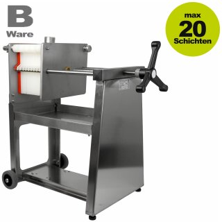 B-Ware Schichtenfilter: Weinfilter-Maschine, 20x20 Weinfilter für max.20 Schichten, inkl. 11 Filterplatten, ohne Pumpe, 400 l/h (je nach Pumpenleistung), Edelstahl-Gehäuse, fahrbar - Rückläufer