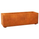 LARGO 1 Corten Metallblumentopf,  rostiges Design-Objekt aus Corten-Stahl, Materialdicke 2mm, 90x30x30 cm