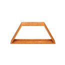LENA SKL TRAPEZ 1500 Corten Holzständer, Design-Objekt aus Corten-Stahl, materialdicke 2mm,  Brennholzregal  metall,  witterungsbeständig  (für außen), 150x40x65 cm.  Scheit-Holzregal made in  EU