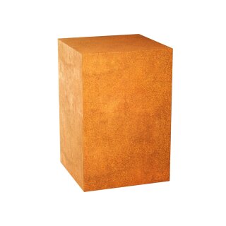 SIMPLE 3 Corten Basis Deko-Podest / Sockel / Aufsteller / Säule / Ständer, Design-Objekt rostig aus Corten-Stahl,  archaische Präsentation Indoor und Outdoor, Materialdicke 2mm, 60x60x90 cm