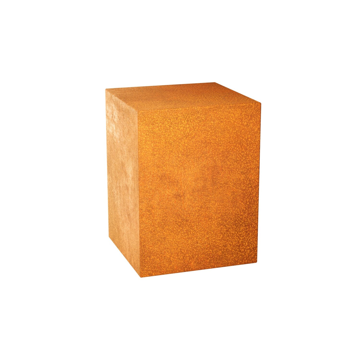 SIM5  SIMPLE 5 Corten Basis Deko-Podest / Sockel / Aufsteller / Ständer, Design-Objekt rostig aus Corten-Stahl,  archaische Präsentation Indoor und Outdoor, Materialdicke 2mm, 45x45x60 cm 	 
		 (Cortenstahl, Corten, Design)  
	