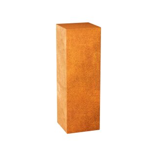 SIMPLE 9 Corten Basis Deko-Podest / Sockel / Aufsteller / Ständerr,  Design-Objekt rostig aus Corten-Stahl,  archaische Präsentation Indoor und Outdoor, Materialdicke 2mm, 30x30x90 cm