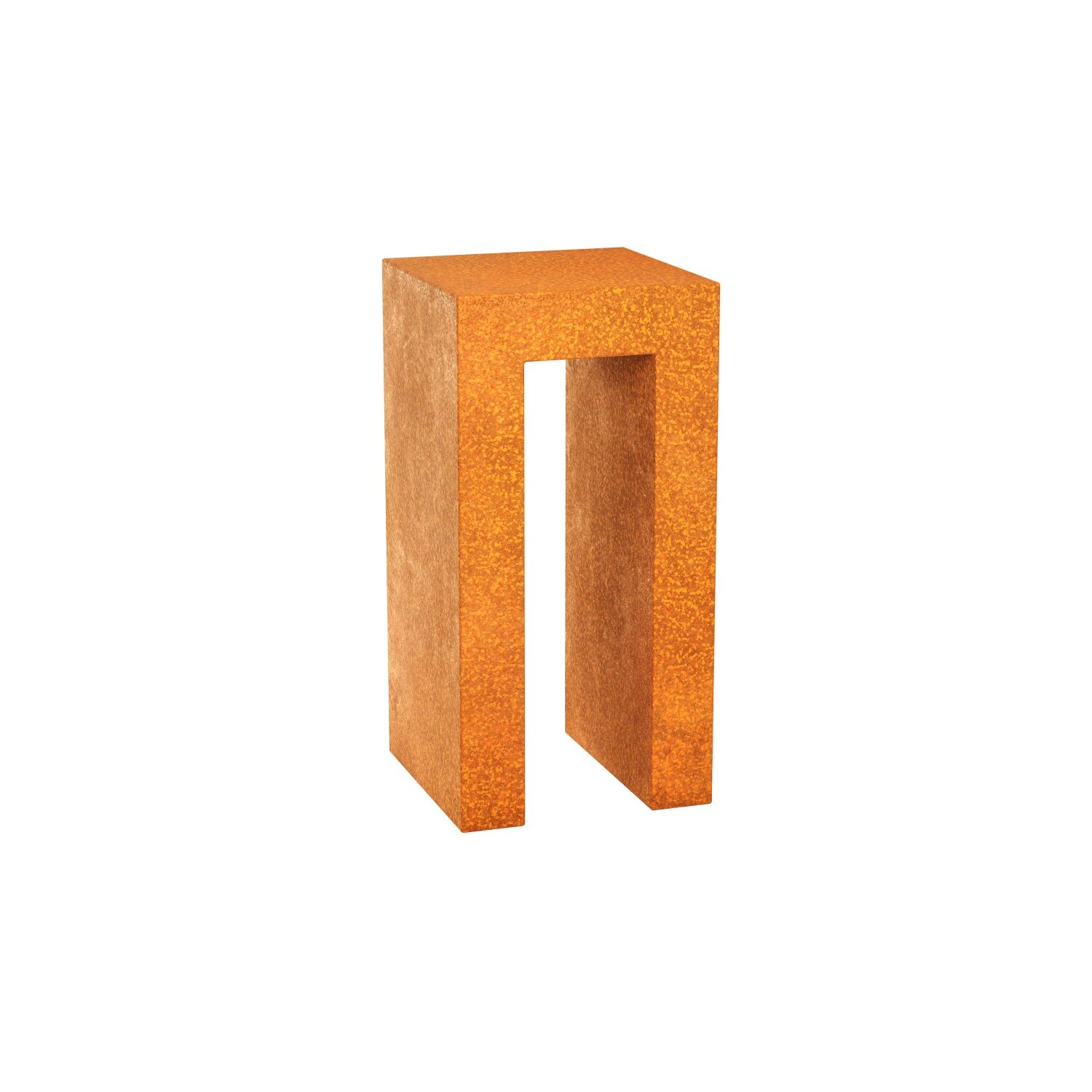 HIE6  HIERRO 6 Corten Basis Deko-Podest / Sockel / Aufsteller / Säule / Ständer, Design-Objekt rostig aus Corten-Stahl, archaische Präsentation Indoor und Outdoor,  Materialdicke 2mm, 45x45x90 cm, made in EU (Versand kostenfrei*) 	 
		 (Cortenstahl, Corten, Design)  
	