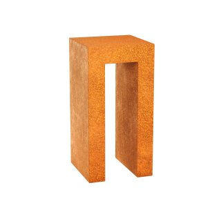 HIERRO 6 Corten Basis Deko-Podest / Sockel / Aufsteller / Säule / Ständer, Design-Objekt rostig aus Corten-Stahl, archaische Präsentation Indoor und Outdoor,  Materialdicke 2mm, 45x45x90 cm, made in EU (Versand kostenfrei*)