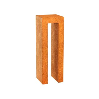 HIERRO 9 Corten Basis Deko-Podest / Sockel / Aufsteller / Säule / Ständer, Design-Objekt rostig aus Corten-Stahl, archaische Präsentation Indoor und Outdoor,  Materialdicke 2mm, 30x30x90 cm, made in EU (Versand kostenfrei*)