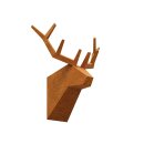 Dickes Hirsch-Geweih modern - Cortenstahl, Design- Objekt...