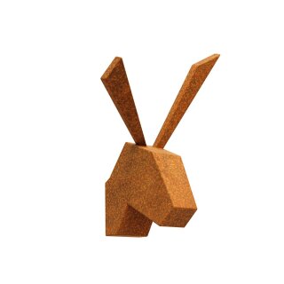 Hasen-Ohren modern - Cortenstahl, Design-Objekt aus Corten-Stahl, rostig,  witterungsbeständig, Materialdicke 2mm, 36x40x45 cm, made in EU