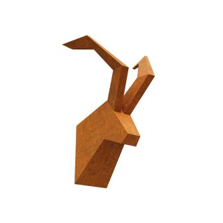 Steinbock-Geweih modern - Cortenstahl, Design-Objekt aus Corten-Stahl, rostig,  witterungsbeständig, Materialdicke 2mm, 90x70x90 cm, made in EU