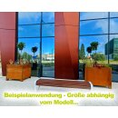 Stadtmobiliar:PATA10 Corten Metall-Blumentopf/Pflanzkübel für den städtischen bzw. kommunalen Raum, rostig, quadratisch, mit Füßen  (unterfahrbar),Design-Objekt aus Corten-Stahl, Materialdicke 2mm, 120x120x80 cm, made in EU (Versand kostenfrei*)
